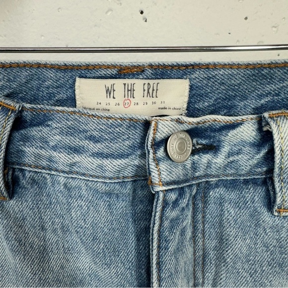 We The Free size 27 Distressed Raw Hem Denim Jean Skirt - Picture 5 of 9